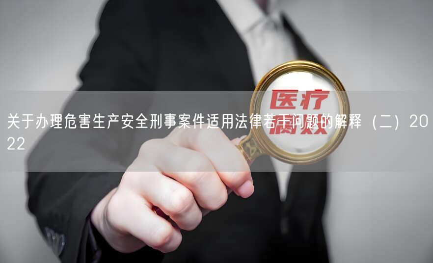 关于办理危害生产安全刑事案件适用法律若干问题的解释（二）2022(图1)