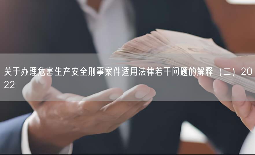 关于办理危害生产安全刑事案件适用法律若干问题的解释（二）2022