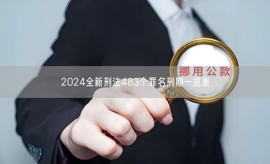 2024全新刑法483个罪名刑期一览表