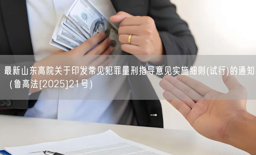 最新山东高院关于印发常见犯罪量刑指导意见实施细则(